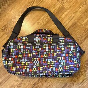 Lesportsac‎ Roomy Polka Dot Gray Duffle Bag